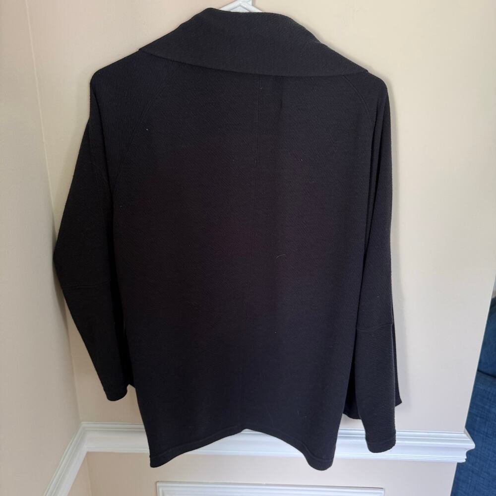 PrAna | Black Textured Open Front Rolled Collar Size XS Casual Loungewear - Picture 7 of 11